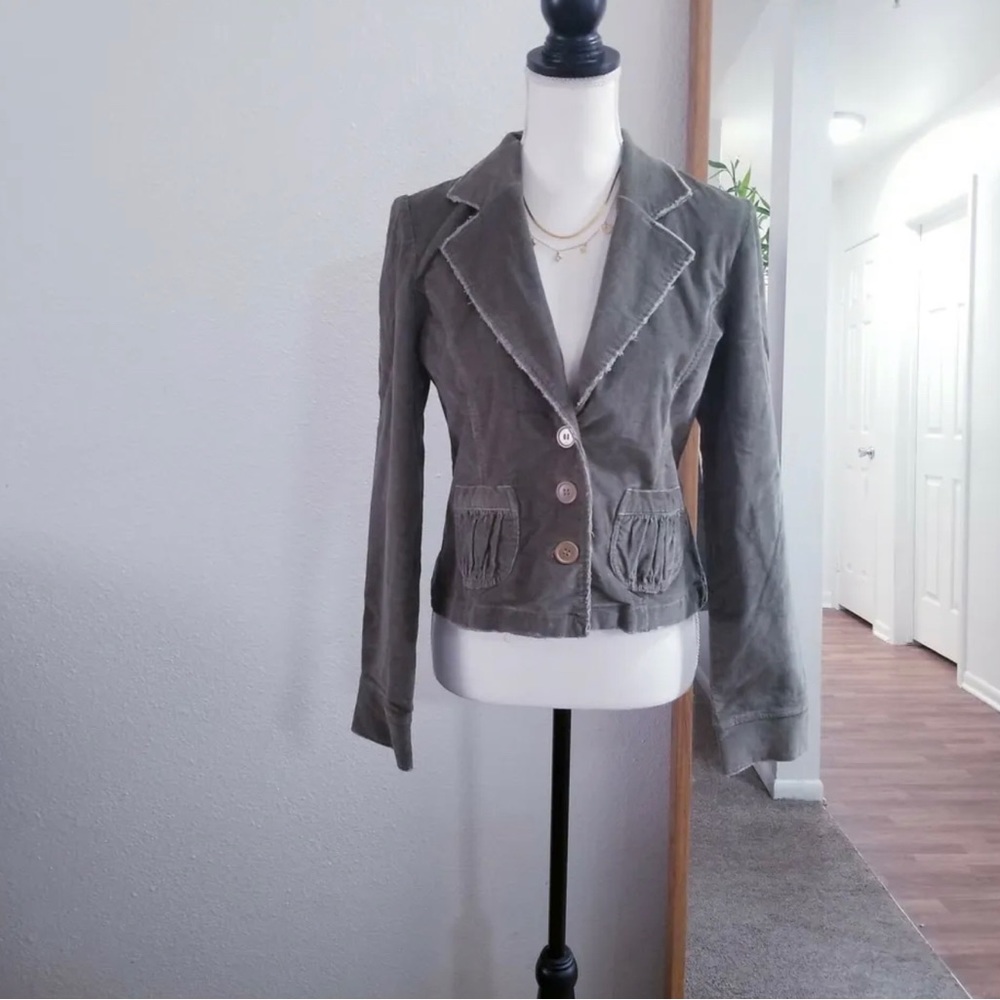 Vintage Olive Green Tulle Slim-Fit Jacket NEVER WORN
